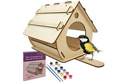 Hrănitoare din lemn DIY pentru păsări de asamblat și vopsit