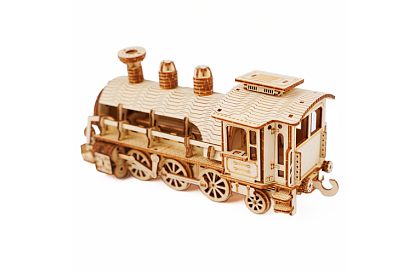 3D puzzle din lemn - Locomotivă cu abur cu tender