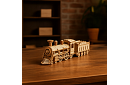 3D puzzle din lemn - Locomotivă cu abur cu tender
