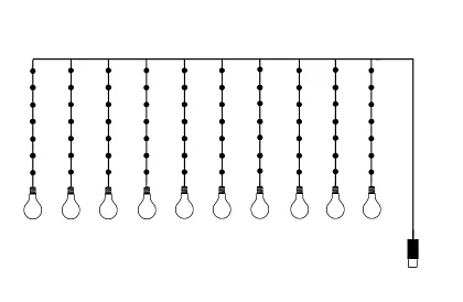 Draperie luminoasă cu LED-uri - 2,25 metri