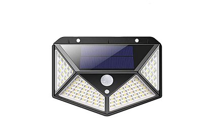 Lampă solară LED, cu patru fețe și cu senzor de mișcare