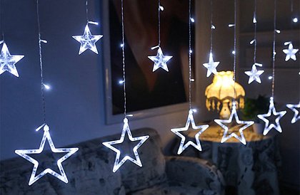 Draperie luminoasă LED, de Crăciun - stele