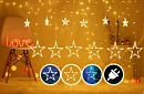 Draperie luminoasă LED, de Crăciun - stele