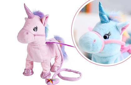 Unicorn de pluș Unicorn Roxy, care cântă și se mișcă