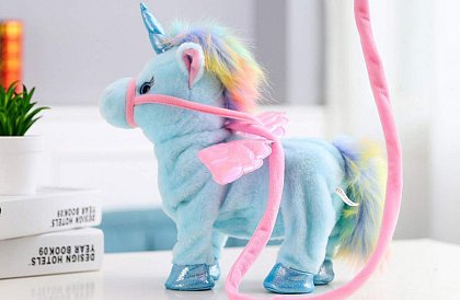 Unicorn de pluș Unicorn Roxy, care cântă și se mișcă