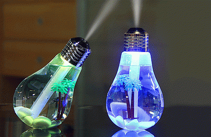 Umidificator de aer, cu lampă LED - sub formă de bec