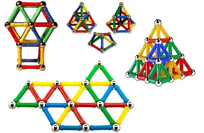 Joc modular magnetic Magnastix - 157 piese