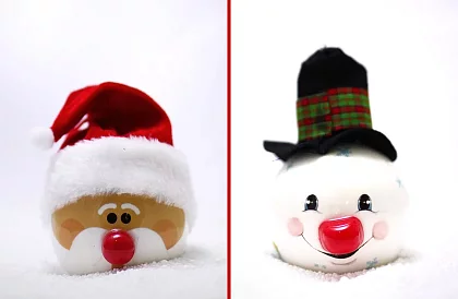 Globuri tematice de Crăciun, cu iluminat LED - 2 buc.