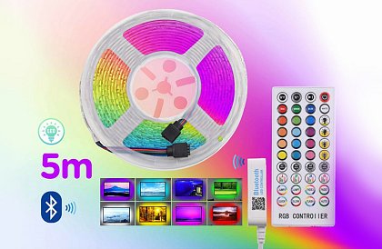 Lumenmax 5050 – 5 Metri - Bandă luminoasă RGB LED BLUETOOTH - Kit complet