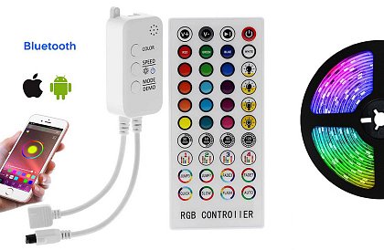 Lumenmax 5050 – 5 Metri - Bandă luminoasă RGB LED BLUETOOTH - Kit complet