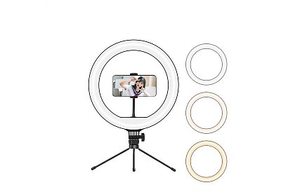 Lampă circulară LED, pentru streameri și youtuberi - 26 cm