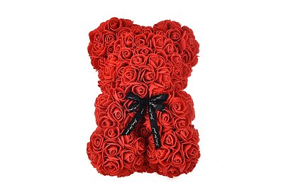 Rose Bear - Ursuleț cu trandafiri 25 cm, în pachet cutie cadou