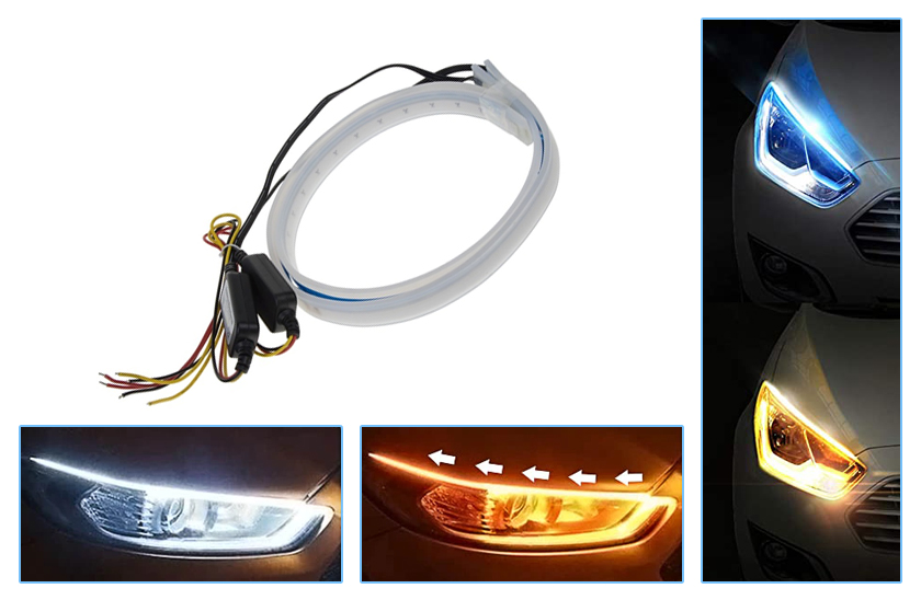 Pull out Mastery cost Curea auto flexibilă cu LED-uri - semnalizatoare dinamice + lumini de zi |  www.preturiminunate.ro