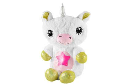 Unicorn din pluș, cu proiector de stele - Unicorn 35 cm