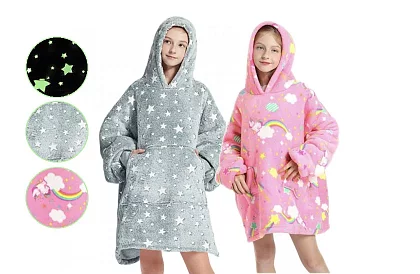 Pătură luminoasă, cu mâneci și glugă