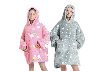 Pătură luminoasă, cu mâneci și glugă