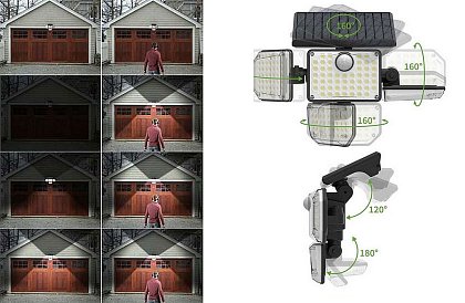 Lampă solară cu 181 LED-uri, 9 W, cu senzor de mișcare