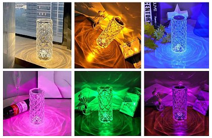 Veioză tactilă RGB – Diamond Crystal Lamp