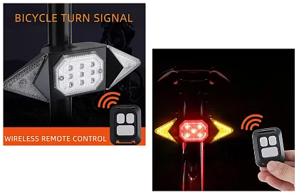 Lampă spate pentru bicicletă, cu semnalizatoare de direcție