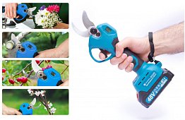 Foarfecă de grădină, fără fir - 2 baterii, geantă și accesorii incluse