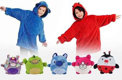 Kids Hoodie 3 în 1 –  Hanorac tip pernă - Hanorac, pernă și jucărie