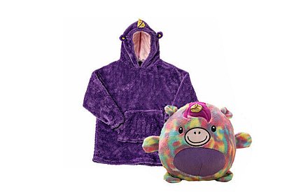 Kids Hoodie 3 în 1 –  Hanorac tip pernă - Hanorac, pernă și jucărie