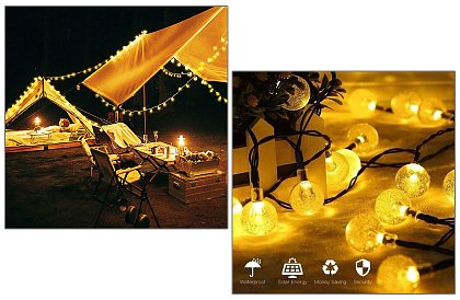 Instalație luminoasă solară decorativă, pentru exterior, cu 40 de LED-uri – Lights Balls