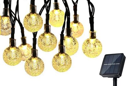 Instalație luminoasă solară decorativă, pentru exterior, cu 40 de LED-uri – Lights Balls