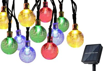 Instalație luminoasă solară decorativă, pentru exterior, cu 40 de LED-uri – Lights Balls