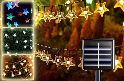 Instalație luminoasă solară decorativă, pentru exterior, cu 40 de LED-uri – Lights Star