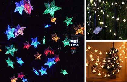 Instalație luminoasă solară decorativă, pentru exterior, cu 40 de LED-uri – Lights Star