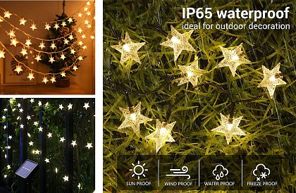 Instalație luminoasă solară decorativă, pentru exterior, cu 40 de LED-uri – Lights Star