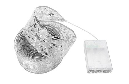 Panglică luminoasă de Crăciun - Ribbon Silver – 10 metri
