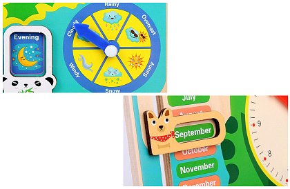 Calendar interactiv din lemn pentru copii - Broască