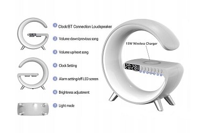 Boxă Bluetooth LED, cu încărcător wireless – POWERTON G-LIGHT G11