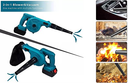 Suflantă cu acumulatori – aspirator de frunze + 2 acumulatori - EUROSONIC T-81