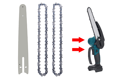 Tijă de ghidare + 2x lanț pentru fierăstrău cu acumulator – 8 inci