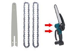 Tijă de ghidare + 2x lanț pentru fierăstrău cu acumulator – 6 inci