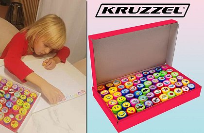 Set de ștampile auto-colorante pentru copii – 60 bucăți