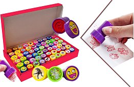 Set de ștampile auto-colorante pentru copii – 60 bucăți