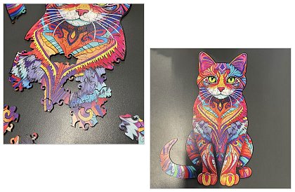 Puzzle din lemn pisică - 130 piese - 38 x 24 cm