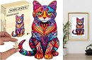 Puzzle din lemn pisică - 130 piese - 38 x 24 cm