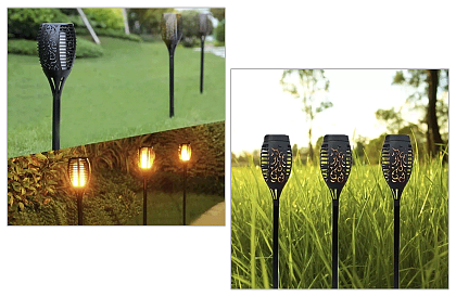 Lampă de grădină – Torță solară cu efect de flacără tremurândă