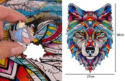 Puzzle din lemn lup - 170 piese - 38 x 27 cm