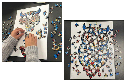 Puzzle din lemn bufniță – 177 piese – 38 x 21,5 cm