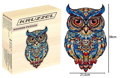 Puzzle din lemn bufniță – 177 piese – 38 x 21,5 cm