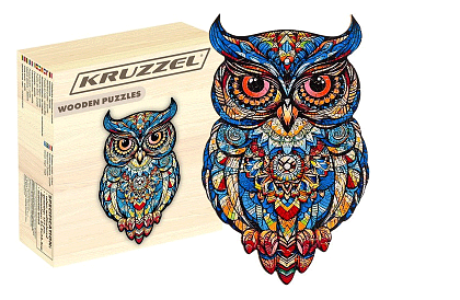 Puzzle din lemn bufniță – 177 piese – 38 x 21,5 cm