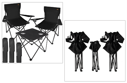 Set de camping – masă de pescuit + două scaune