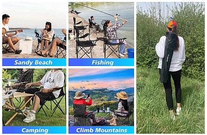 Set de camping – masă de pescuit + două scaune