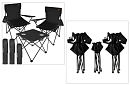 Set de camping – masă de pescuit + două scaune